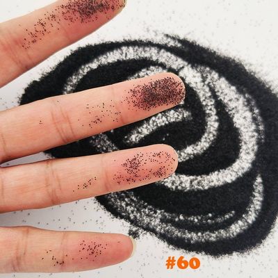 Buen precio Medios de sablaje de óxido de aluminio negro de superficie de abrasivo 60 malla en línea
