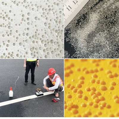 Buen precio 1.5g/Cm3 Perlas de pintura de carretera reflectantes 46HRC Marcado de pavimento con perlas de vidrio en línea