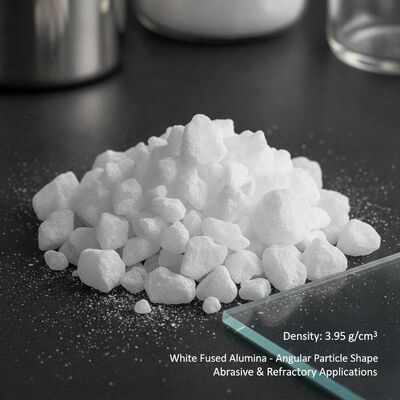 Harga yang bagus Kepadatan 395 Gcm3 Bahan Baku Aluminium Oksida Alumina Putih Menyatu Bentuk Partikel Sudut Digunakan dalam Produk Abrasif dan Tahan Api on line